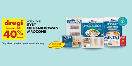 Biedronka: -40% na wszystkie ryby mrożone niepanierowane 27.05.2025