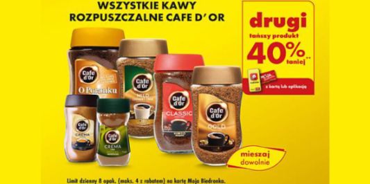 Biedronka: -40% na wszystkie kawy rozpuszczalne Cafe D'Or 15.10.2024