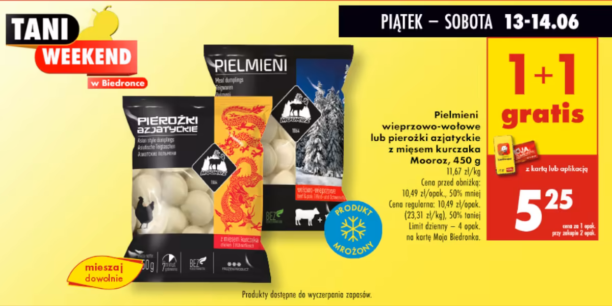 Biedronka: 1+1 GRATIS na pielmieni lub pierożki azjatyckie