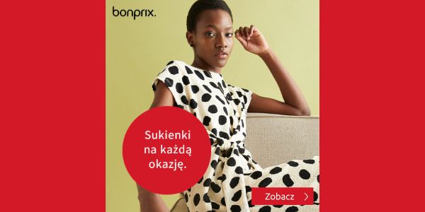 Bonprix: KOD rabatowy -20% na sukienki 06.09.2024