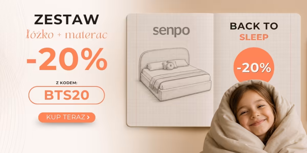 Senpo: KOD rabatowy -20% na zestaw łóżko + materac
