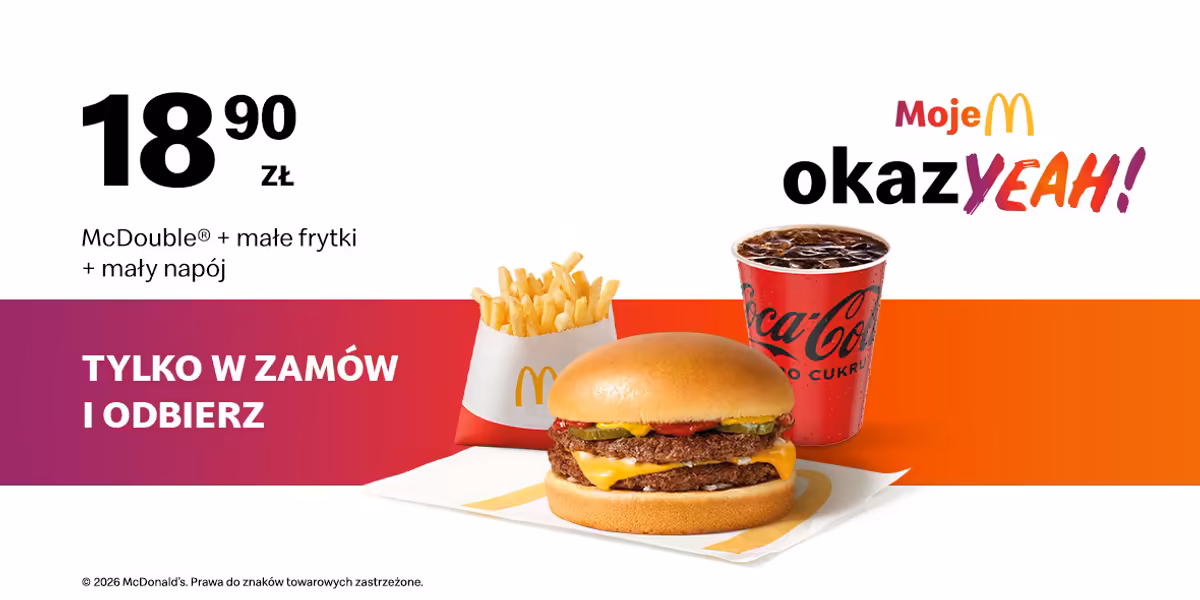 McDonald's: 18,90 zł za McDouble® + małe frytki + mały napój