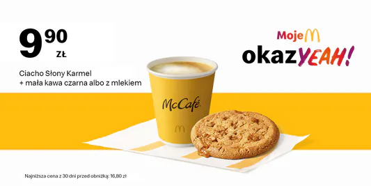 McDonald's: 9,90 zł Ciacho słony karmel + mała kawa 14.04.2025