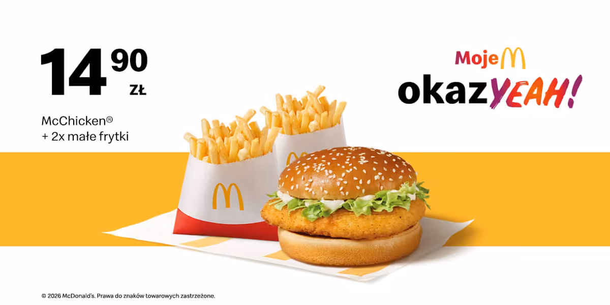 McDonald's: 14,90 zł McChicken® + 2x małe frytki