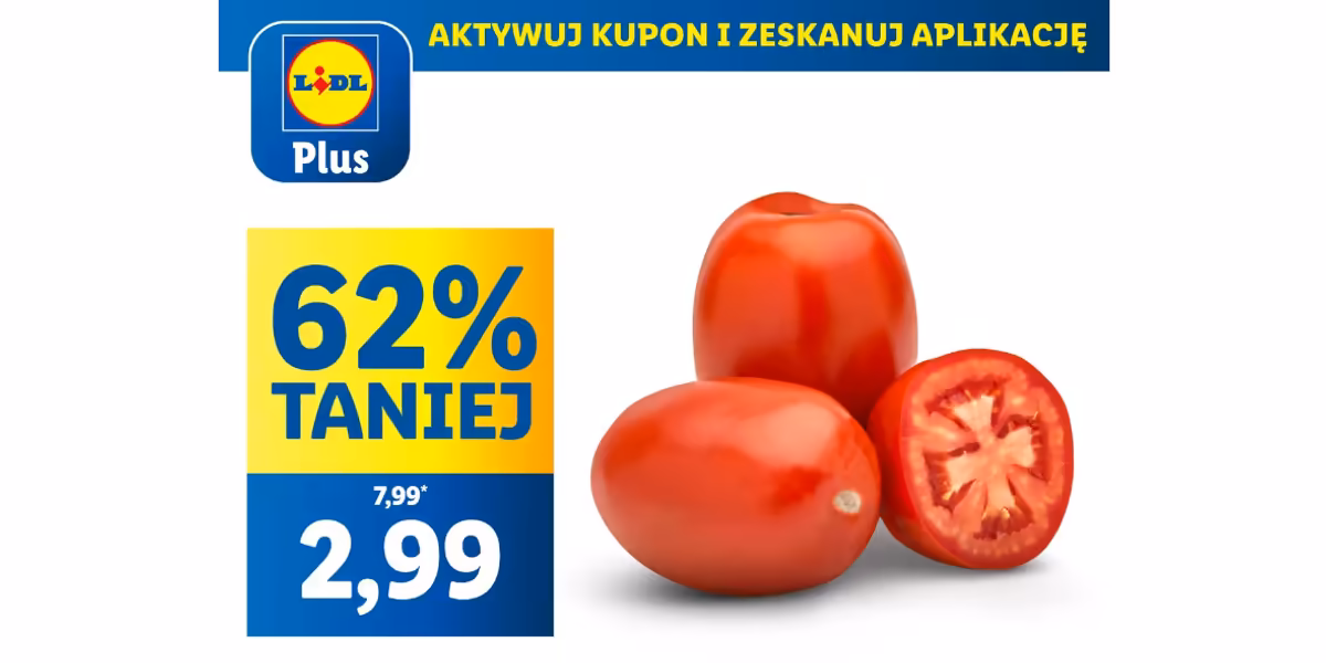 Lidl: KUPON -62% na pomidory rzymskie