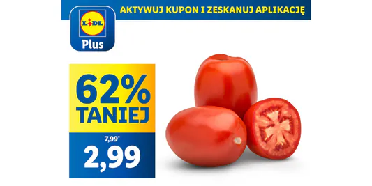 Lidl: KUPON -62% na pomidory rzymskie 12.05.2025