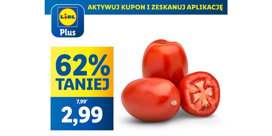 Lidl: KUPON -62% na pomidory rzymskie 12.05.2025
