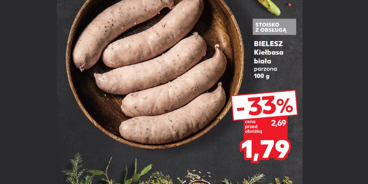 Kaufland: -33% na kiełbasę białą Bielesz