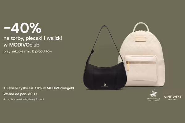 CCC: -40% na torby, plecaki i walizki w MODIVOclub