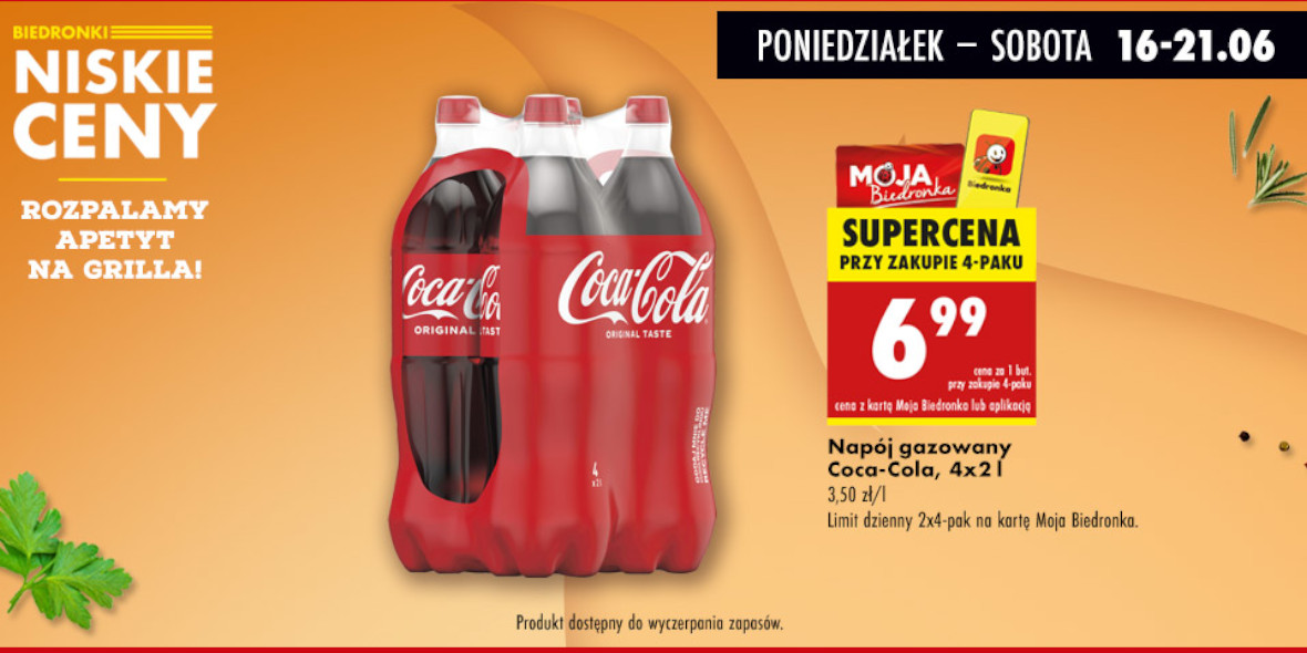 Biedronka: 6,99 zł za napój gazowany Coca-Cola 2 l 16.06.2025