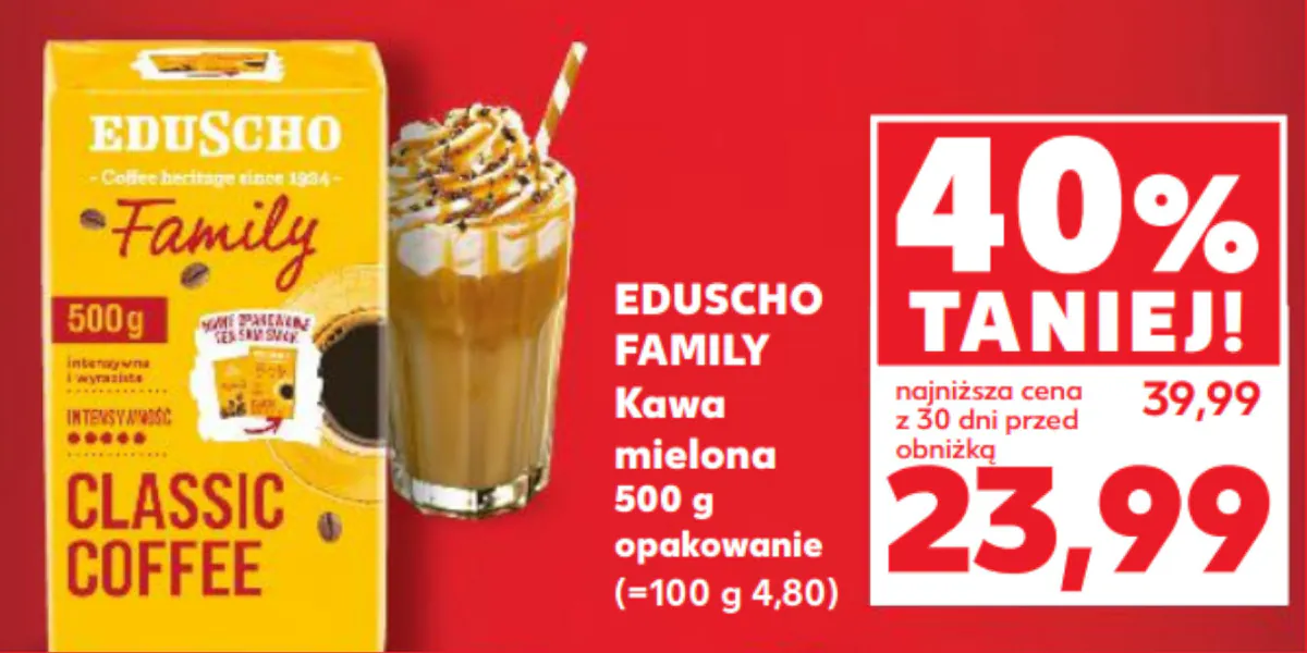 Kaufland: -40% na kawę mieloną Eduscho Family