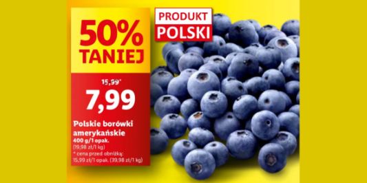 Lidl: -50% na polskie borówki amerykańskie 25.07.2024
