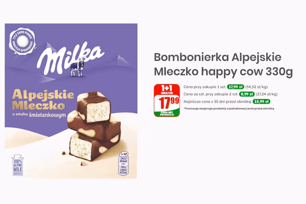 Dino: 1+1 GRATIS na bombonierkę Milka Alpejskie Mleczko