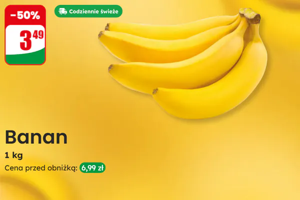 : -50% na banany