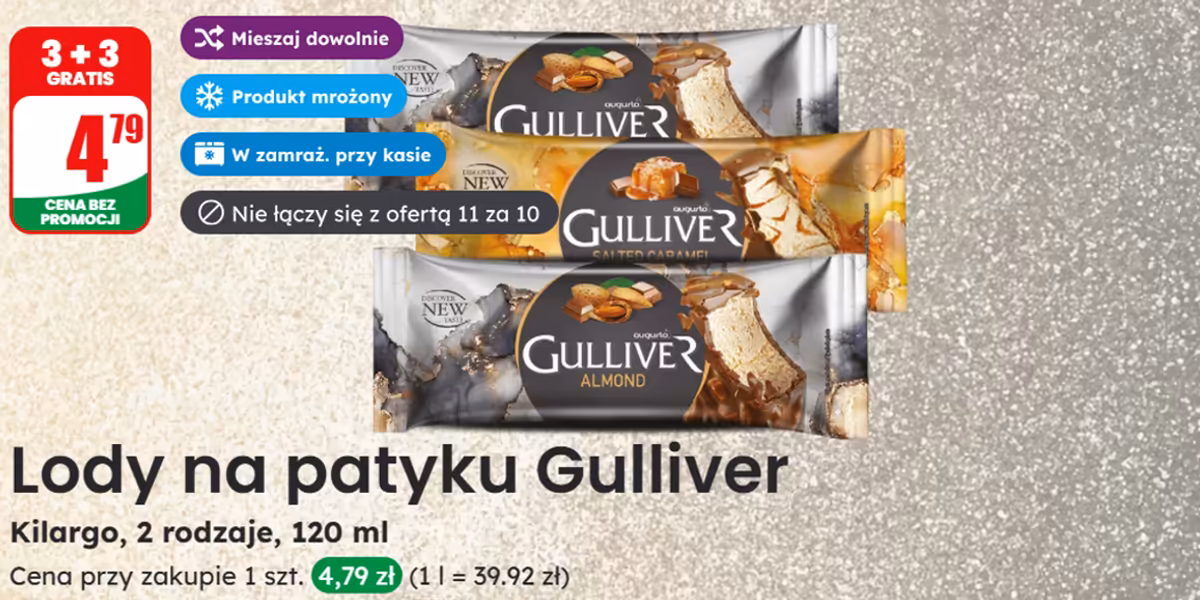 Dino: 3+3 GRATIS na lody Gulliver
