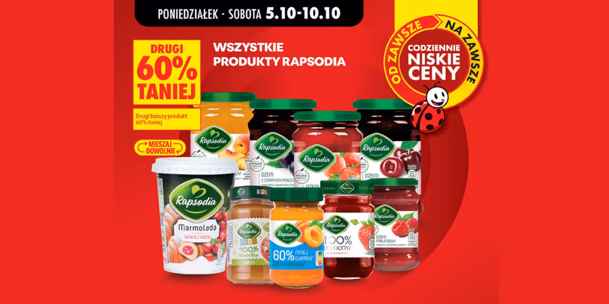 Biedronka: -60% na wszystkie produkty Rapsodia