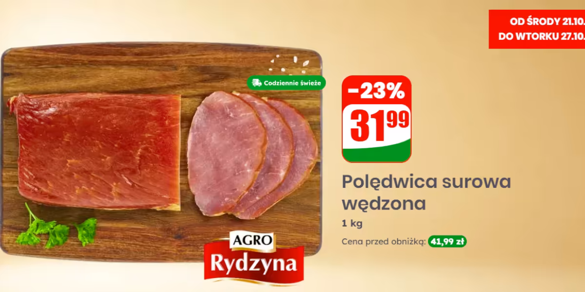 Dino: -23% na wędzoną polędwicę surową