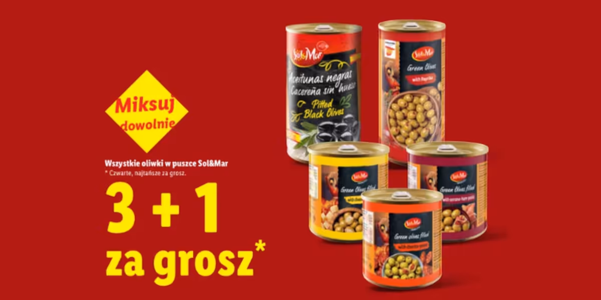 Lidl: 3+1 za GROSZ na oliwki Sol Mar