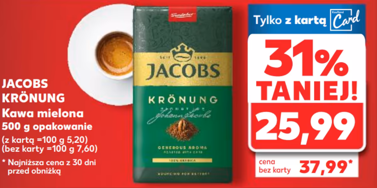 Kaufland: -31% na kawę mieloną Krönung Jacobs