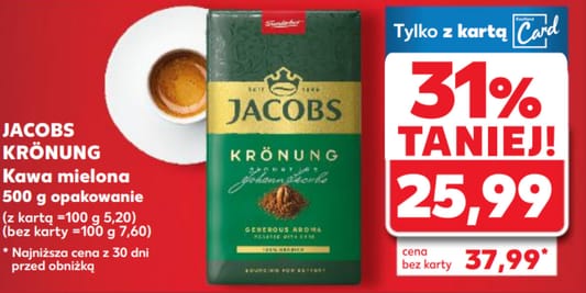 Kaufland: -31% na kawę mieloną Krönung Jacobs 12.06.2025