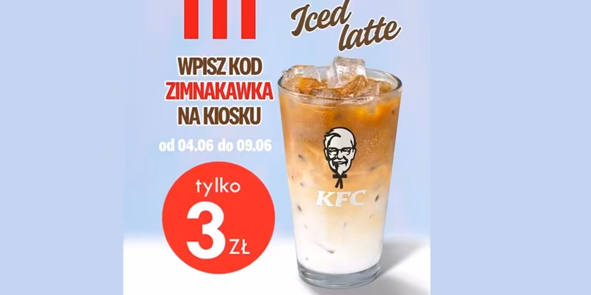 KFC: KOD rabatowy 3 zł za Iced latte