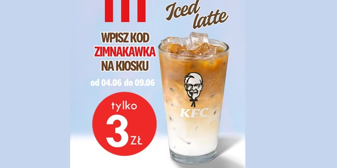 KFC: KOD rabatowy 3 zł za Iced latte 05.06.2025