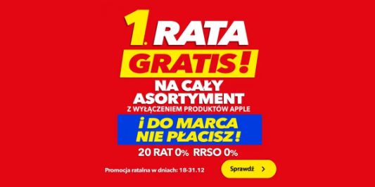 RTV EURO AGD:  1. rata GRATIS 18.12.2024