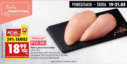 Biedronka: -24% na filet z piersi kurczaka 19.05.2025