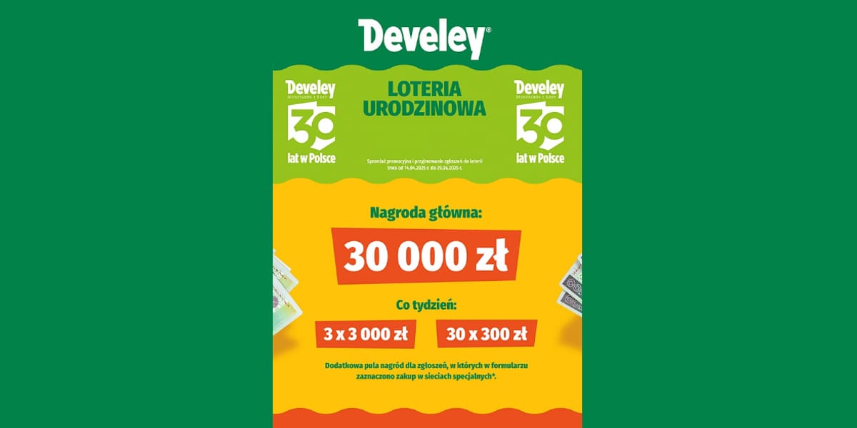 Loterie i Konkursy: Loteria urodzinowa Develey