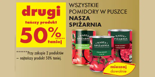 Biedronka: -50% na pomidory w puszce Nasza Spiżarnia 28.05.2025