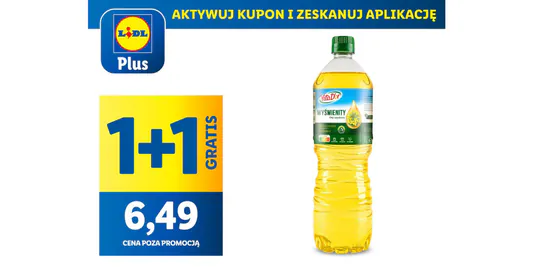 Lidl: KUPON 1 + 1 GRATIS na olej rzepakowy 08.05.2025