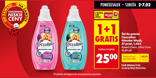 Biedronka: 1 + 1 GRATIS na żel do prania Coccolino Wonder Wash 02.02.2026