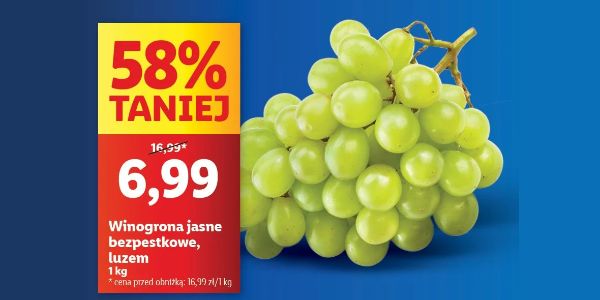 Lidl: -58% na winogrona jasne 16.09.2024