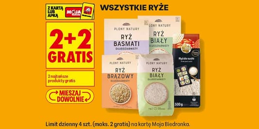 Biedronka: 2+2 GRATIS na wszystkie ryże 14.10.2026
