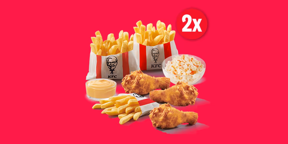KFC: 69,99 zł za 6x Nóżka + 6x Frytki + 2x Sos + 2x Coleslaw