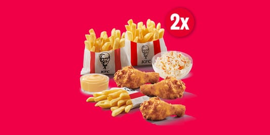 KFC: 69,99 zł za 6x Nóżka + 6x Frytki + 2x Sos + 2x Coleslaw 12.02.2026