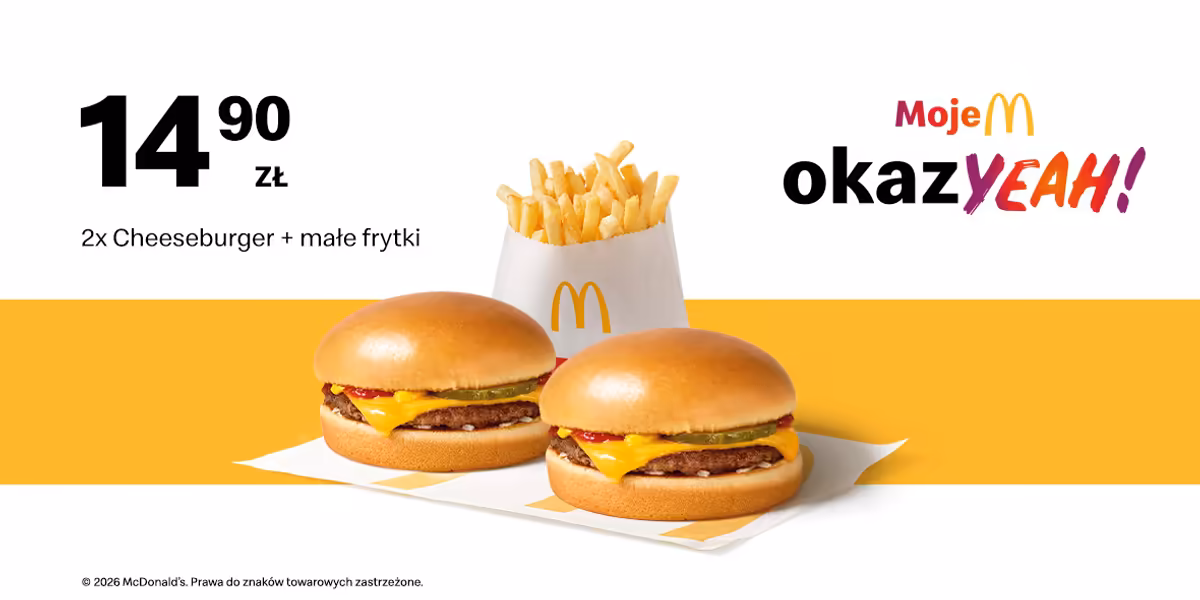 McDonald's: 14,90 zł za 2x Cheeseburger + małe frytki