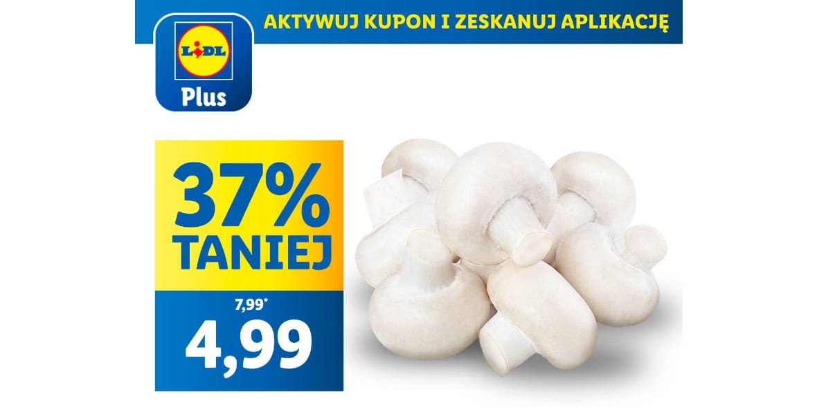 Lidl: KUPON -37% na polskie pieczarki 24.03.2025