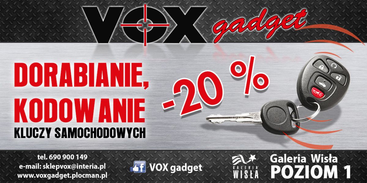 VOX Gadget: -20% na dorabianie i kodowanie kluczy samochodowych