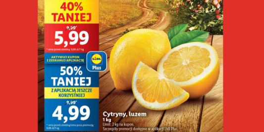 Lidl: KUPON -50% na cytryny 21.10.2024