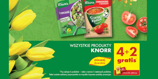 Biedronka: 4+2 GRATIS na wszystkie produkty Knorr 06.05.2025