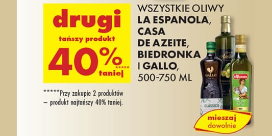 Biedronka: -40% na wszystkie oliwy 28.05.2025