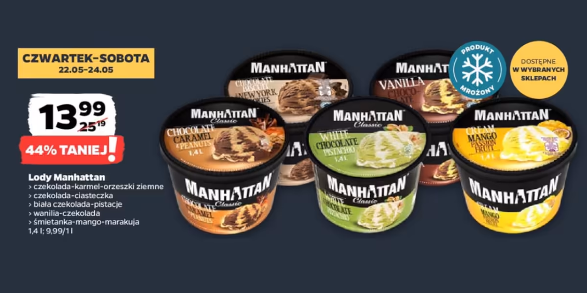 Netto: -44% na lody Manhattan