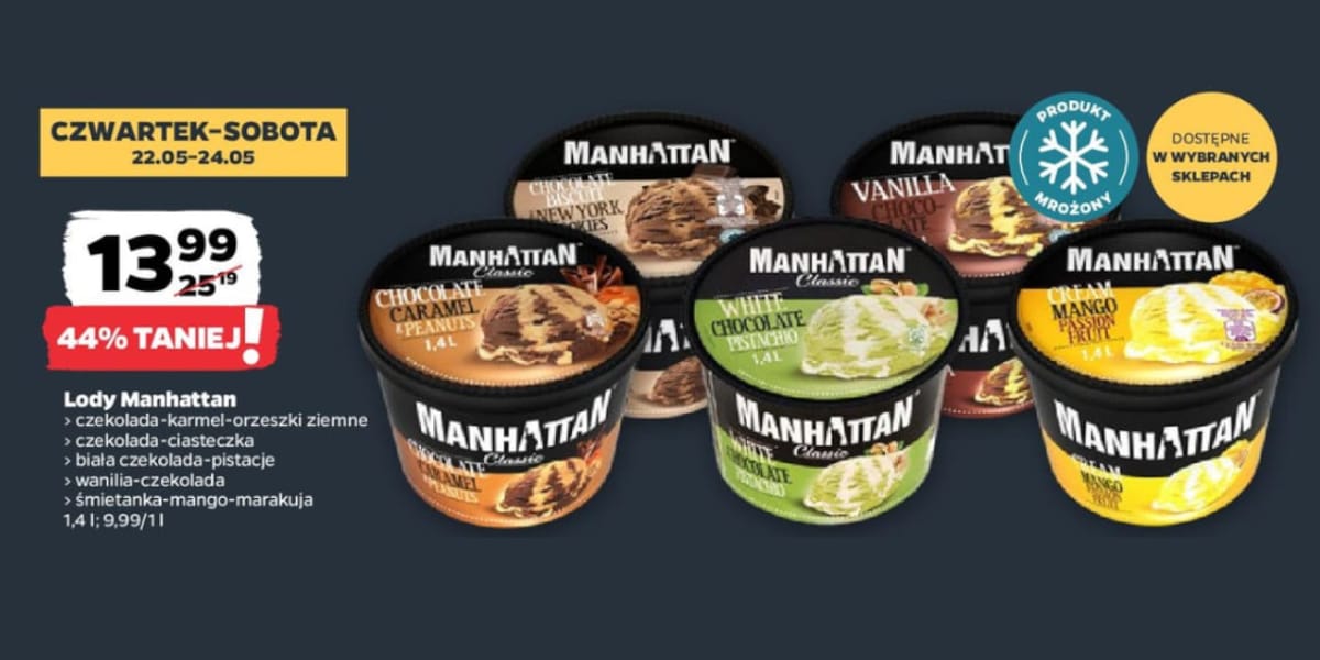 Netto: -44% na lody Manhattan