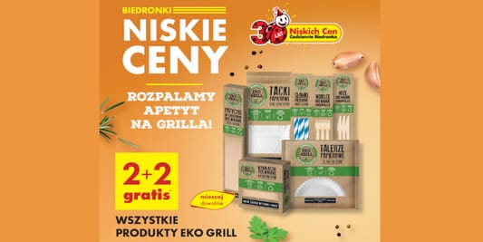 Biedronka: 2+2 GRATIS na wszystkie produkty Eko Grill 29.04.2025