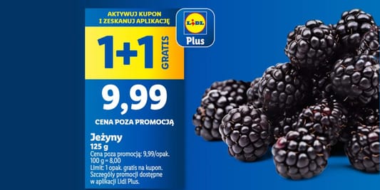 Lidl: KUPON 1 + 1 GRATIS na jeżyny 12.06.2025