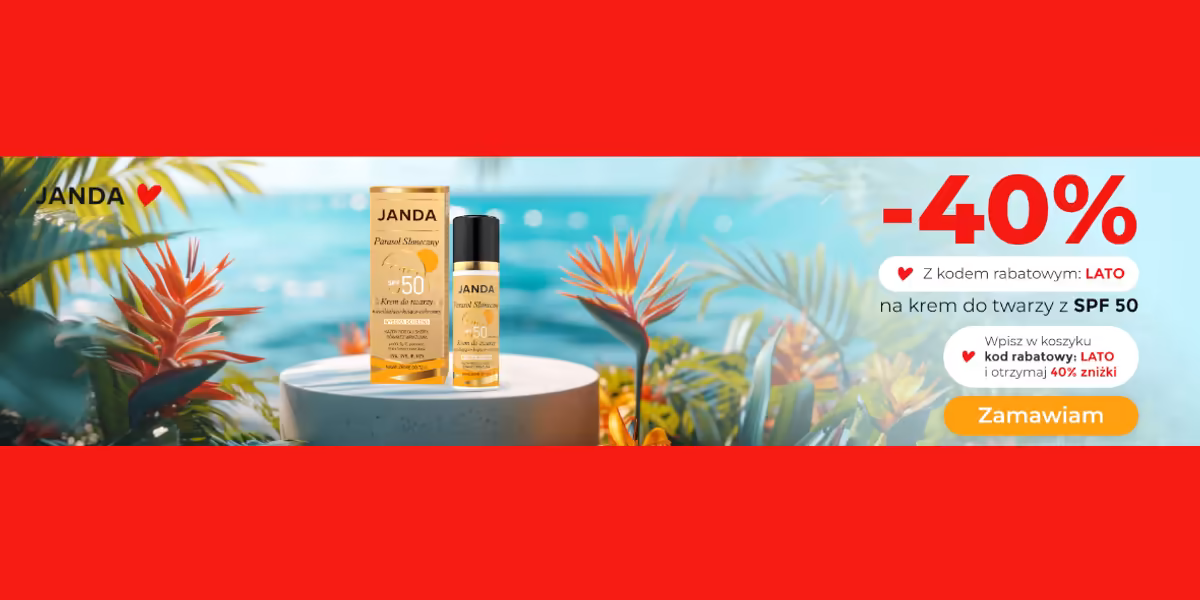 JANDA: KOD rabatowy -40% na krem do twarzy SPF