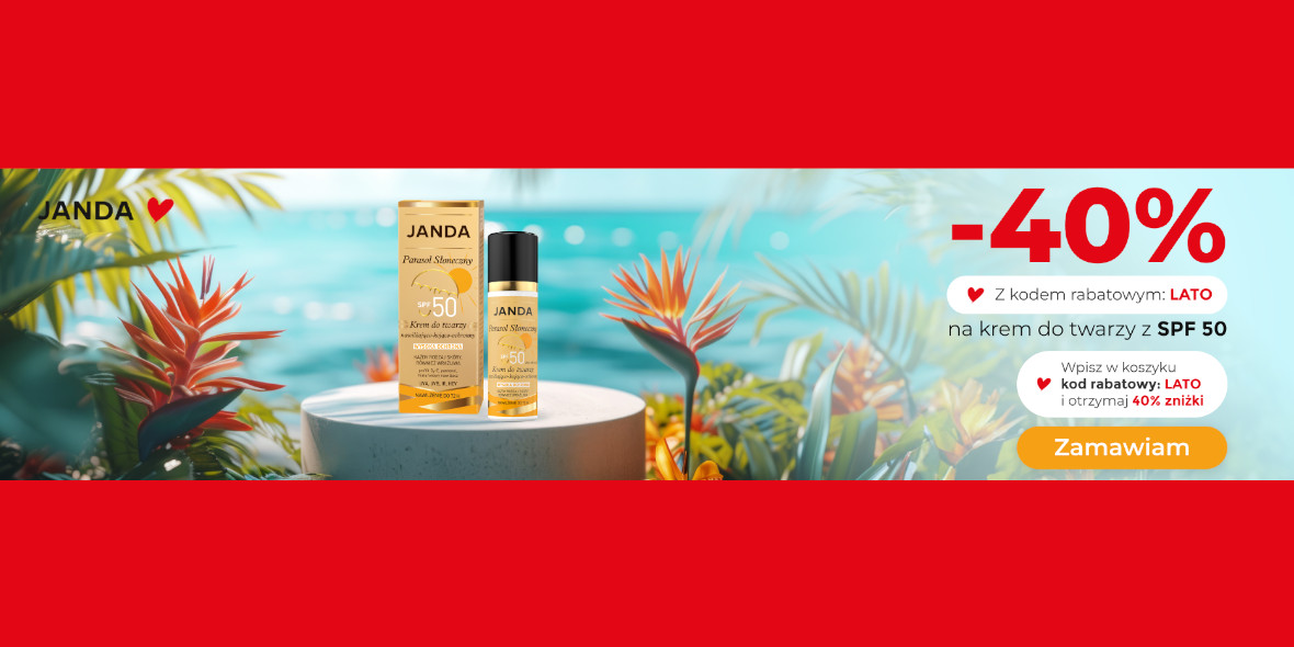 JANDA: KOD rabatowy -40% na krem do twarzy SPF