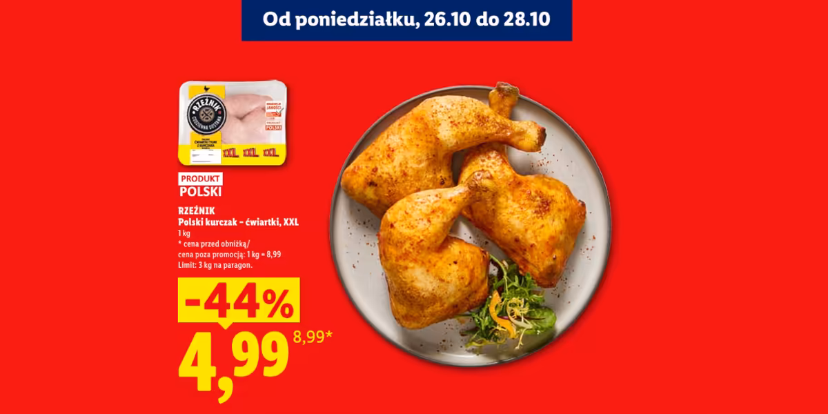 Lidl: -44% na ćwiartki z kurczaka