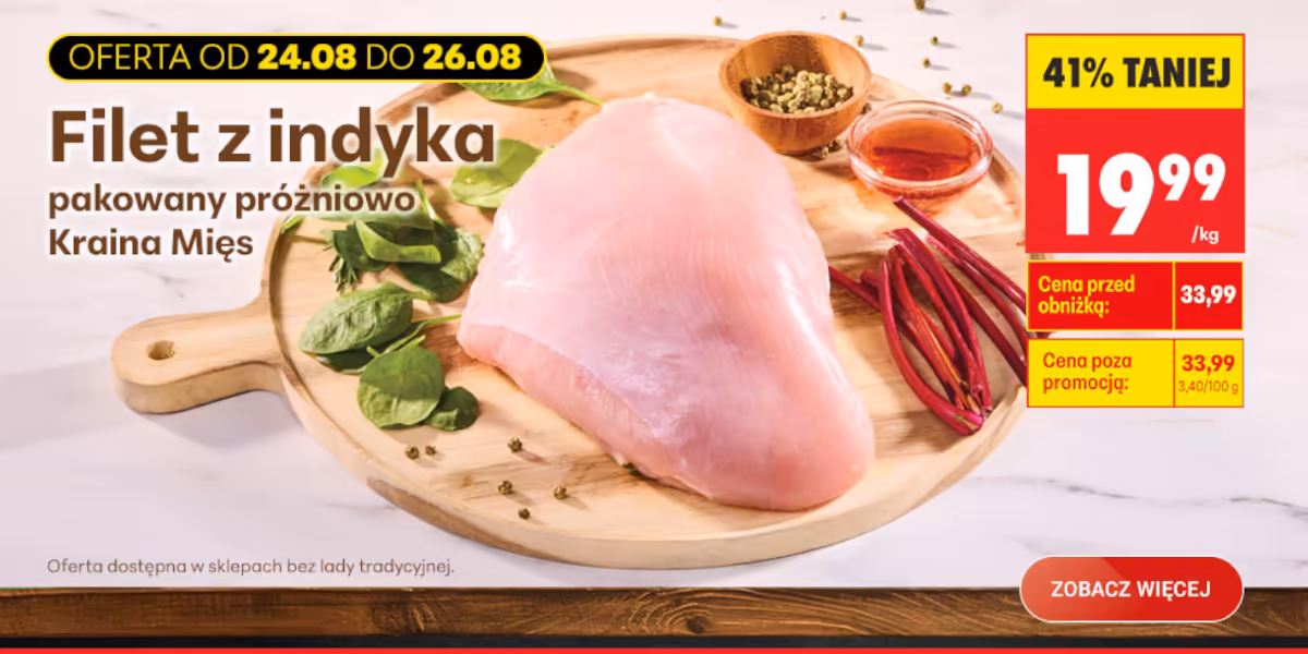 Biedronka: -41% na filet z indyka